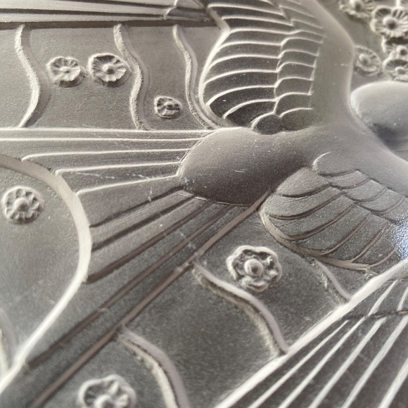 LG VTG Opalescent Art Glass "Hirondelles" Centerpiece Bowl by P d'Avesn of Franc - Picture 7 of 7